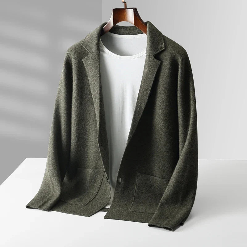 Napoleon Men’s Cashmere Cardigan – Tailored Button Up Knit with Pockets
