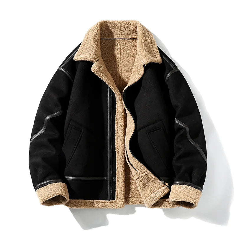 Tomás Men’s Shearling Coat – Plush Lined Suede Finish Jacket