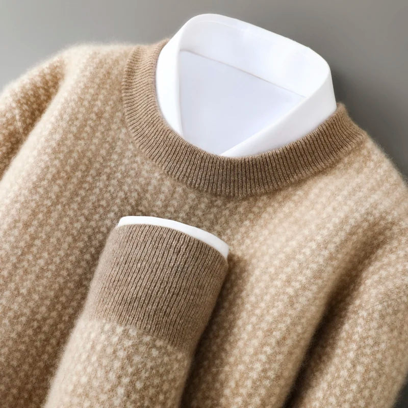 Briones Men’s Cashmere Sweater – Lightweight Crewneck Knit Sweater