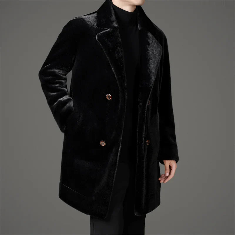 Carlos Men’s Faux Fur Coat – Reversible Luxe Winter Coat