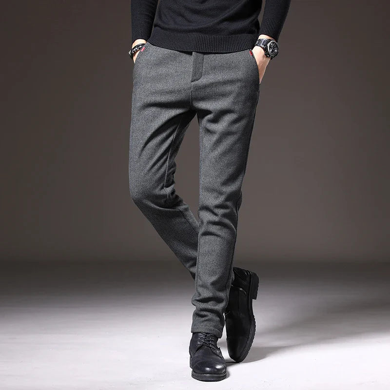 Alejandro Men’s Slim Fit Trousers – Stretch Cotton with Wrinkle-Resistant Finish