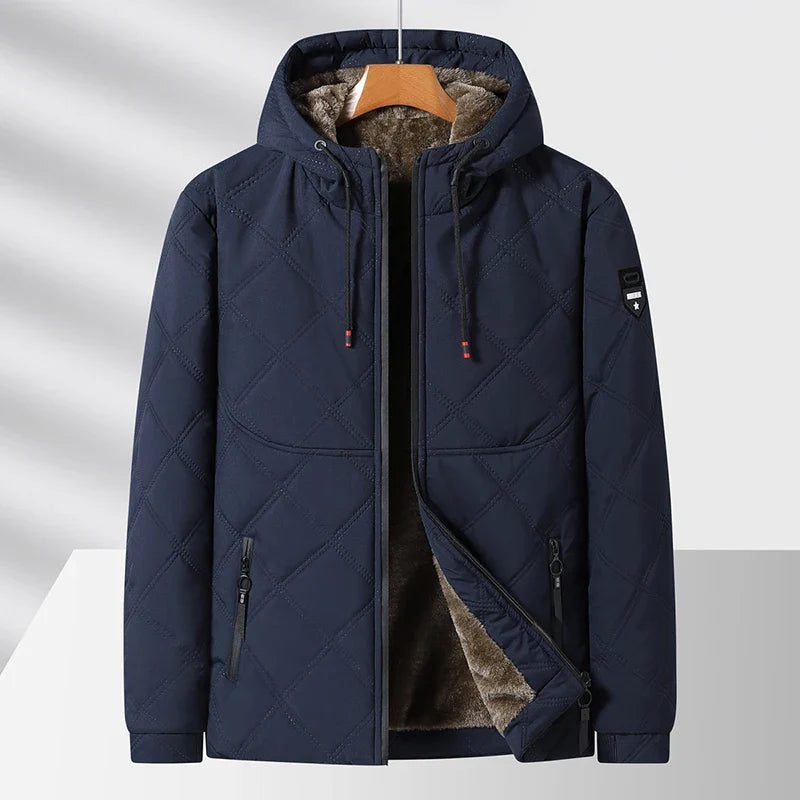 Klyne Men’s Quilted Jacket – Diamond-Quilted Fleece-Lined Winter Jacket