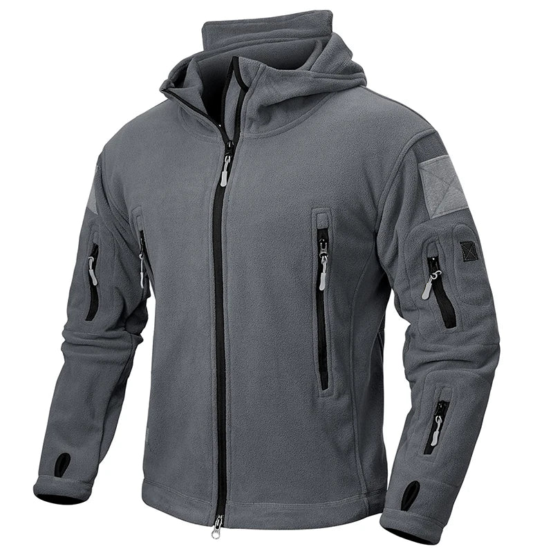 Callano Men’s Fleece Jacket – Windproof Tactical Full-Zip Fleece Hoodie Jacket