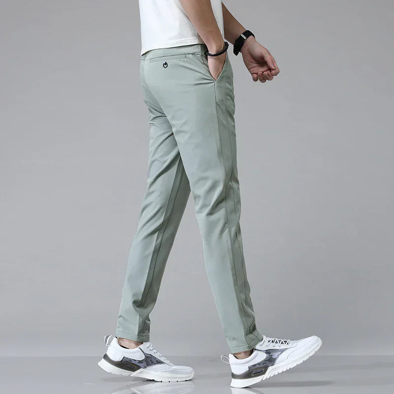 Pablo Men’s Tapered Stretch Pants – Wrinkle-Resistant with Elastic Waist