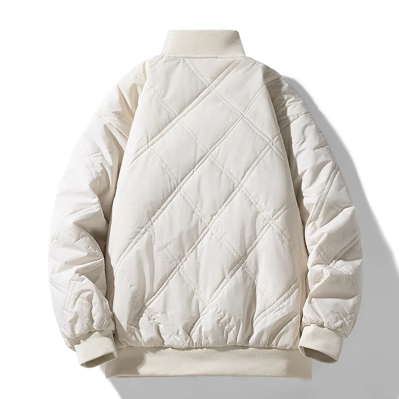 Eugene Men’s Quilted Bomber Jacket – Fleece-Lined Winter Jacket