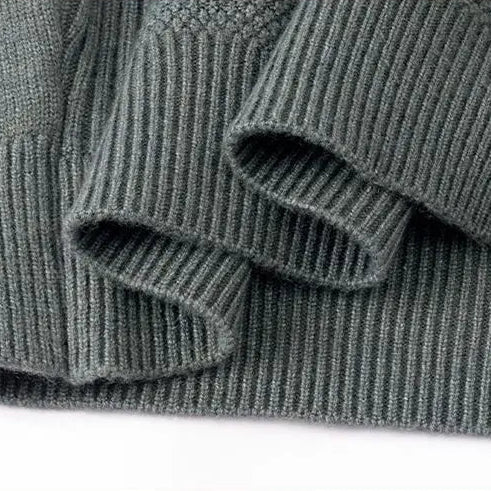 Nevan Men’s Sweater – Soft Textured Jacquard Knit Mock-Neck Jumper