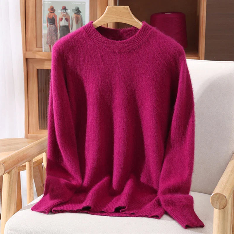 Rufina Women’s Mink Cashmere Sweater – Cloudlike Softness with Loose Fit