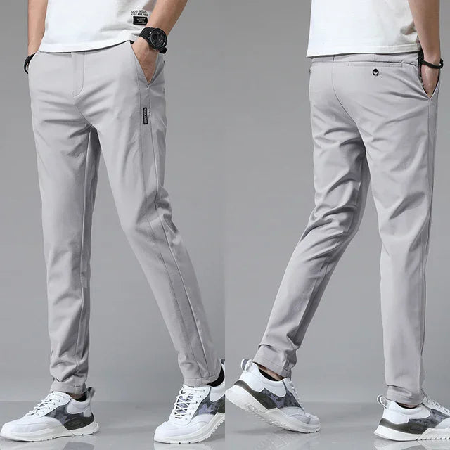 Pablo Men’s Tapered Stretch Pants – Wrinkle-Resistant with Elastic Waist