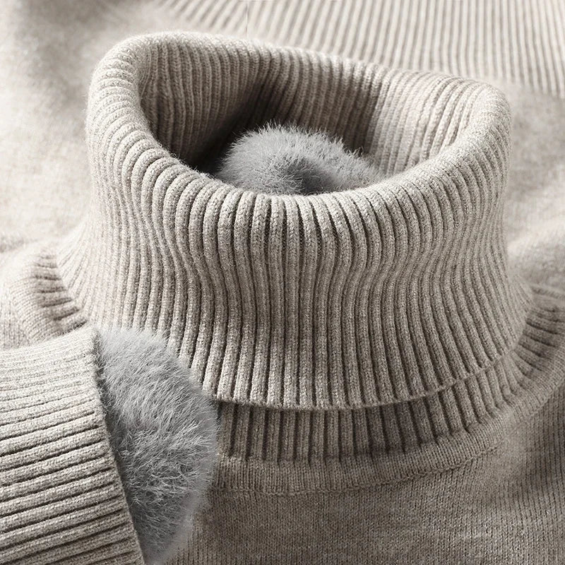 Ricardo Men's Turtleneck Sweater – Merino Wool Soft Ribbed Knit Pullover