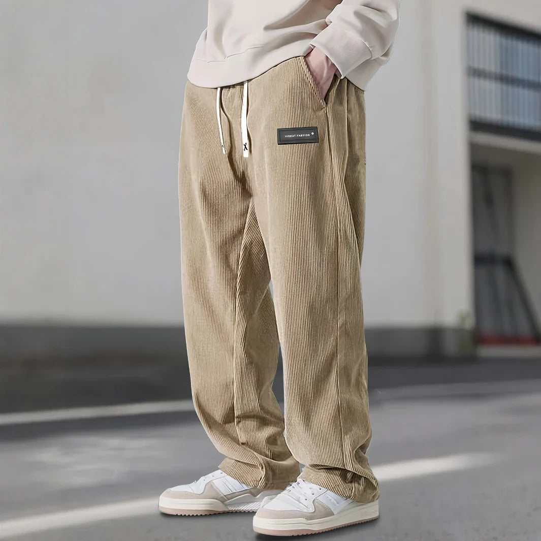 Javier Men’s Corduroy Sweatpants – Plush Stretch with Hand-Stitched Detail