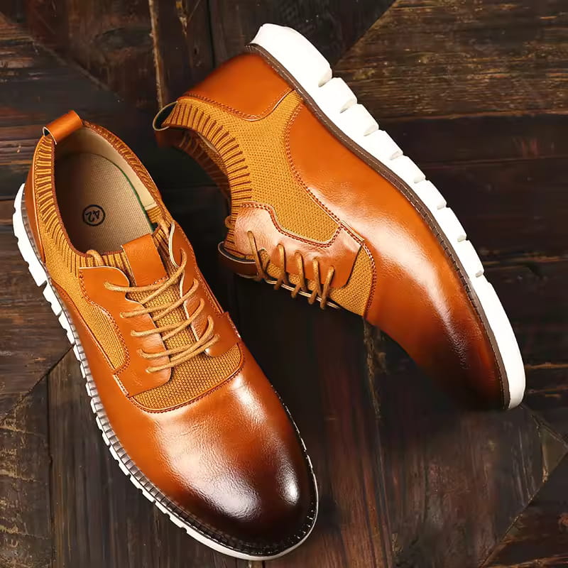 Hernando Genuine Leather Lace-Up Shoes – Casual Brogue Dress Shoes