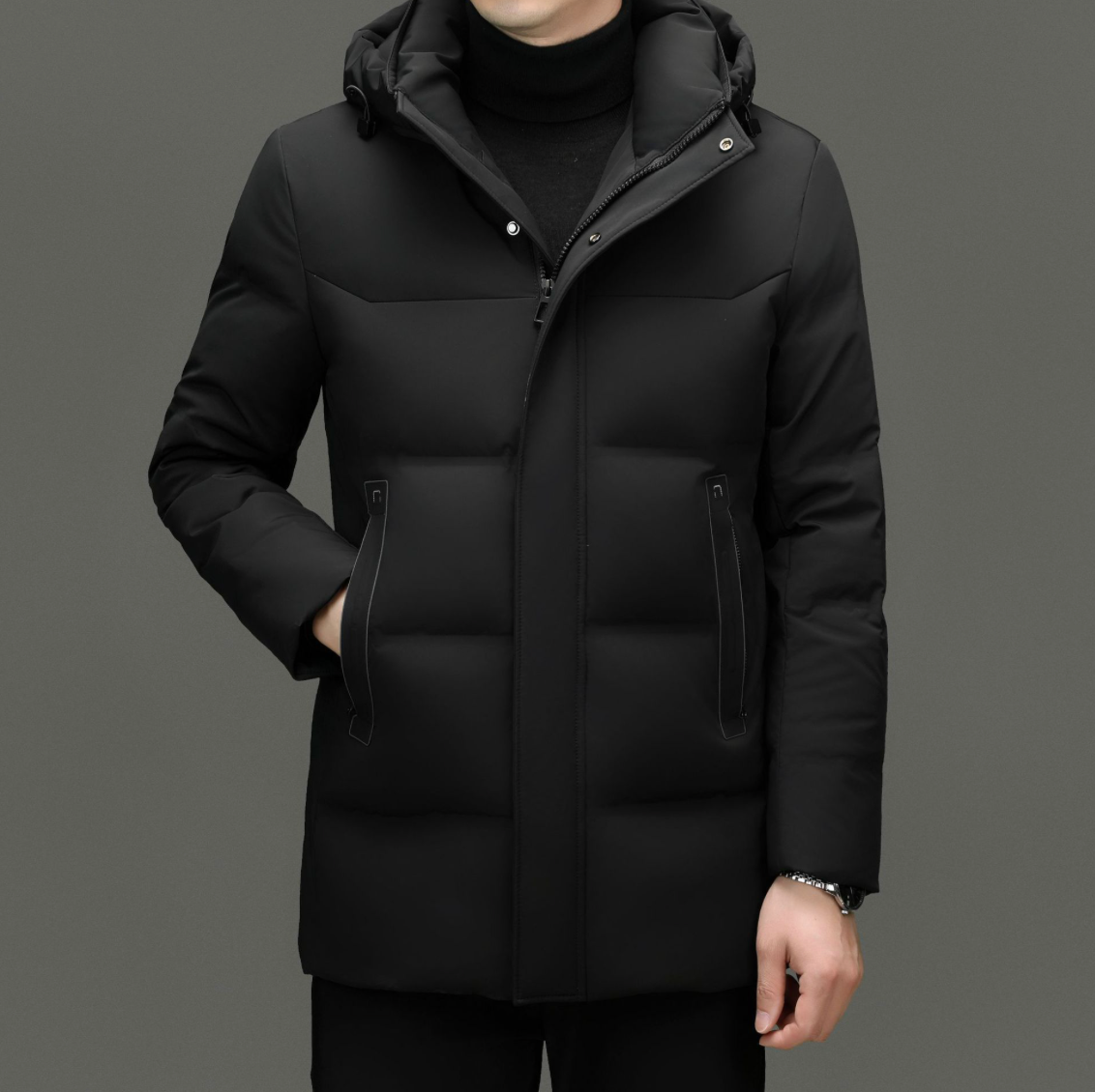 Alexander Men’s Down Coat – Insulated Winter Jacket with Hooded Design