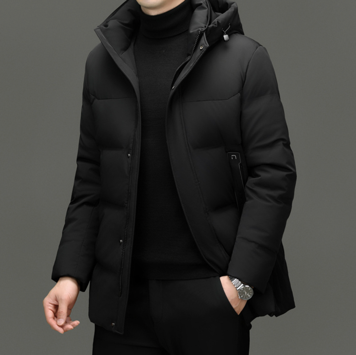 Alexander Men’s Down Coat – Insulated Winter Jacket with Hooded Design