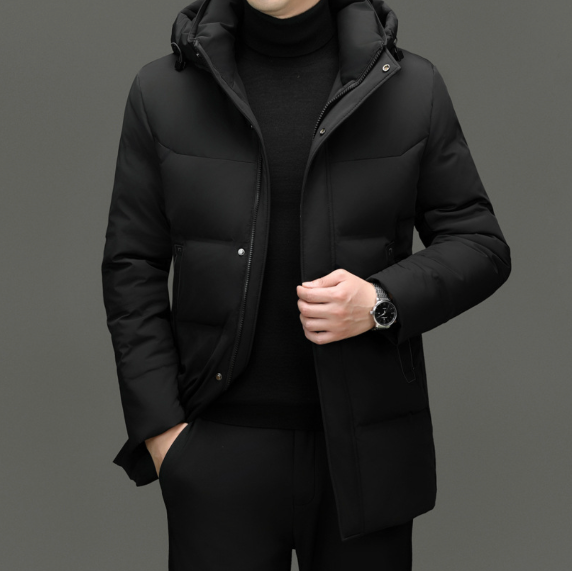 Alexander Men’s Down Coat – Insulated Winter Jacket with Hooded Design