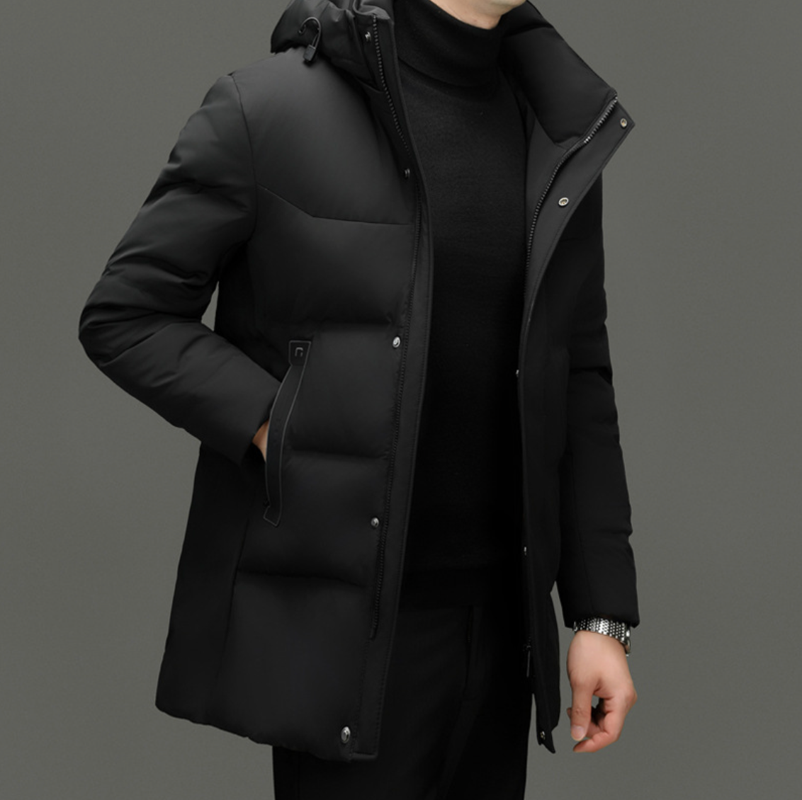 Alexander Men’s Down Coat – Insulated Winter Jacket with Hooded Design