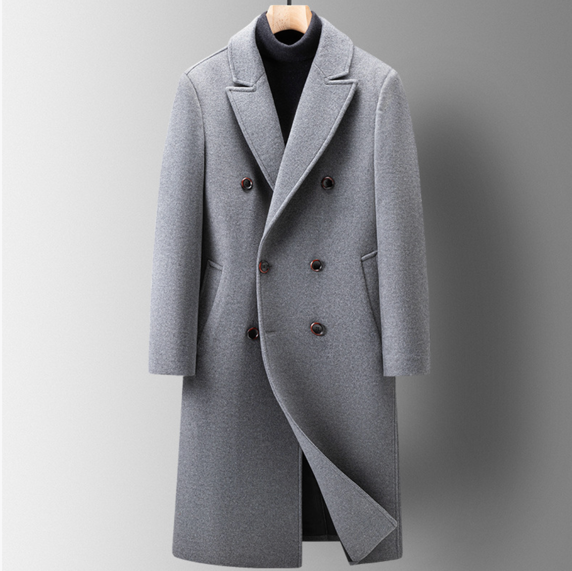 Joseph Men’s Double-Breasted Wool Coat – Tailored Long Winter Outerwear