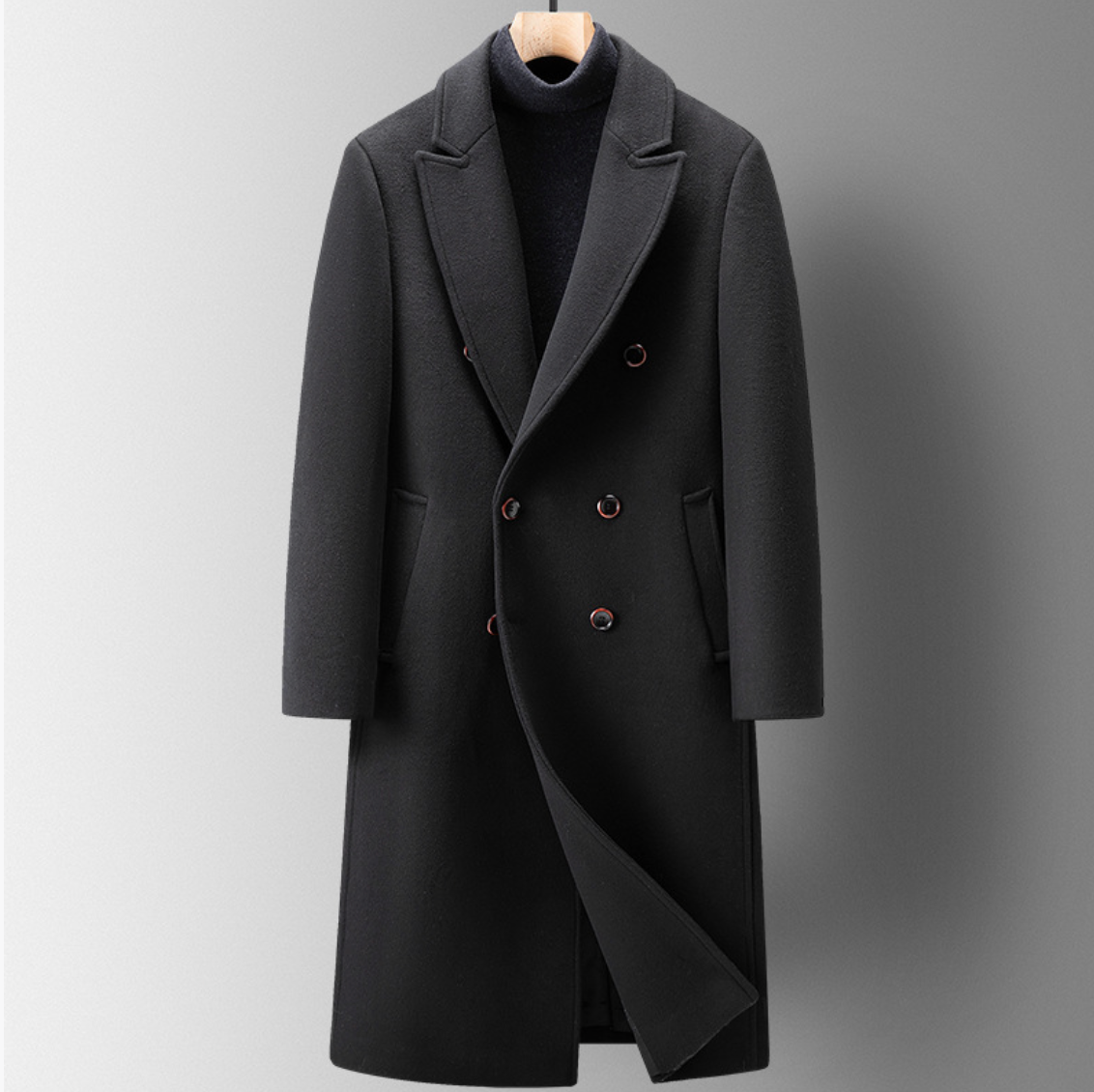 Joseph Men’s Double-Breasted Wool Coat – Tailored Long Winter Outerwear