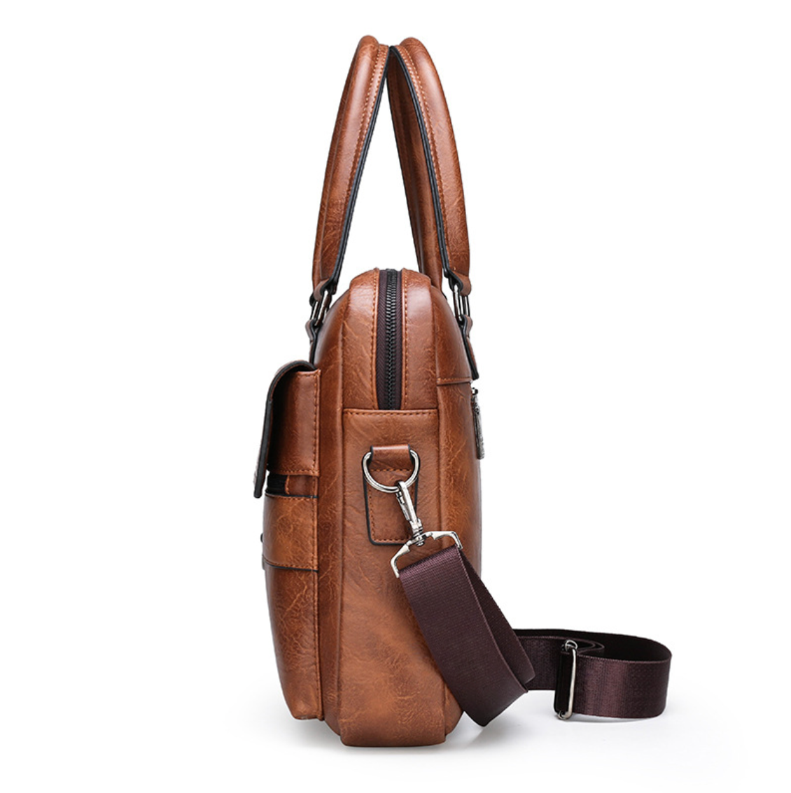 Everett Men’s Leather Business Handbag – Structured Water-Resistant Work Bag
