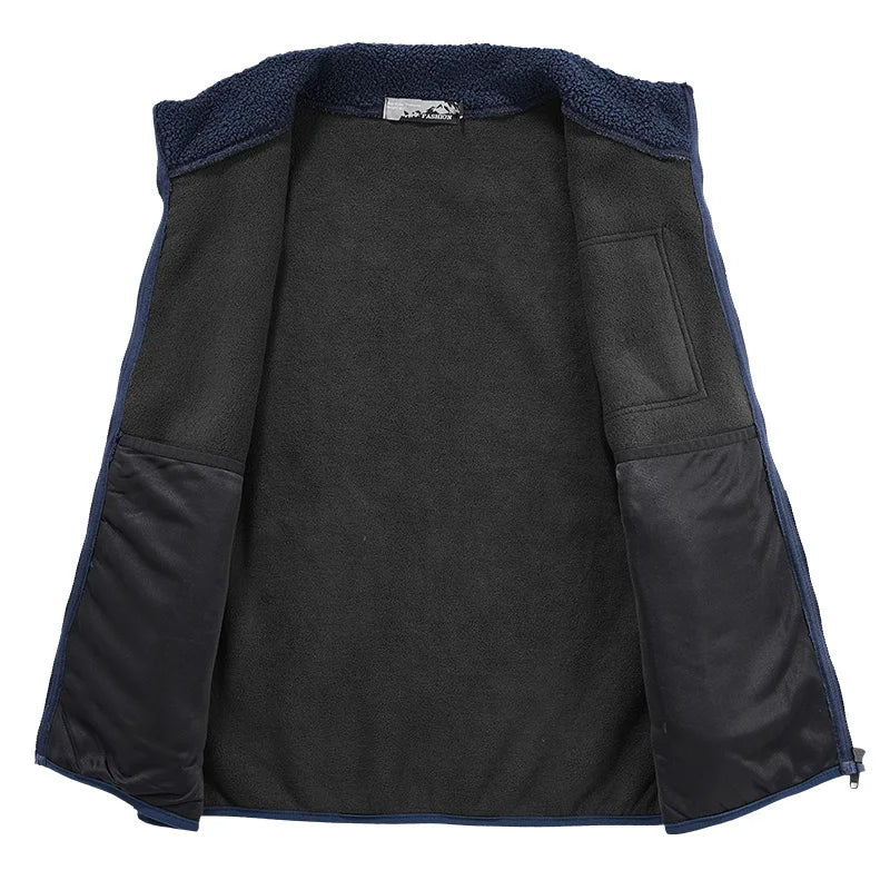 Giardino Men’s Sherpa Fleece Vest – Thick Warm Fleece with Utility Pockets