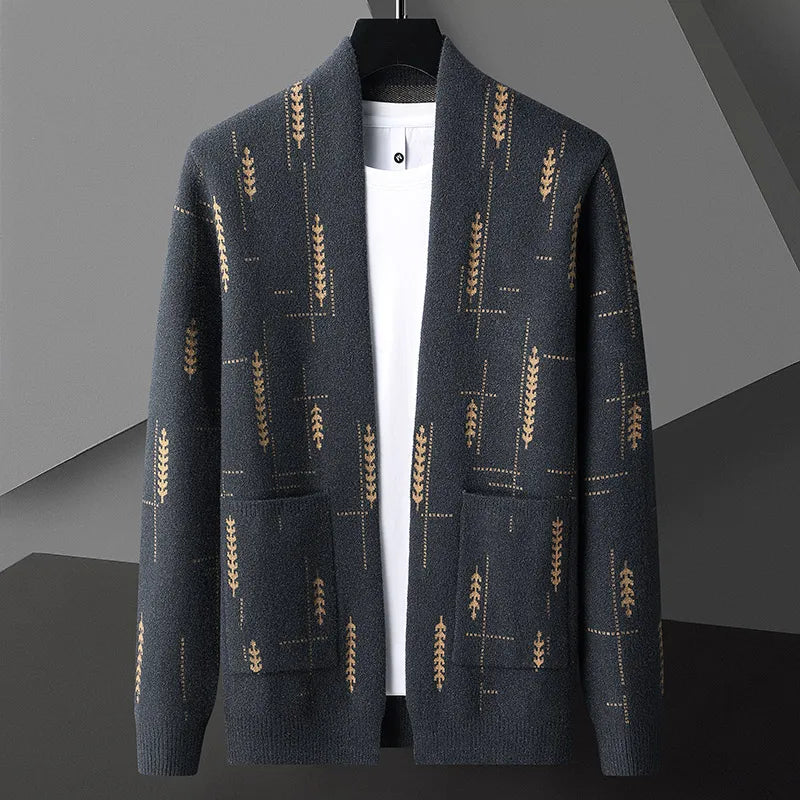 Emerson Men's Knit Cardigan – Open-Front Relaxed Cotton Blend