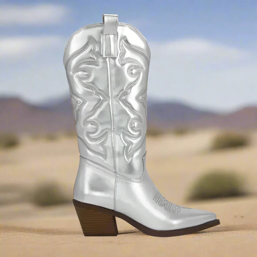 Metallic Cowboy Boots - Western Design
