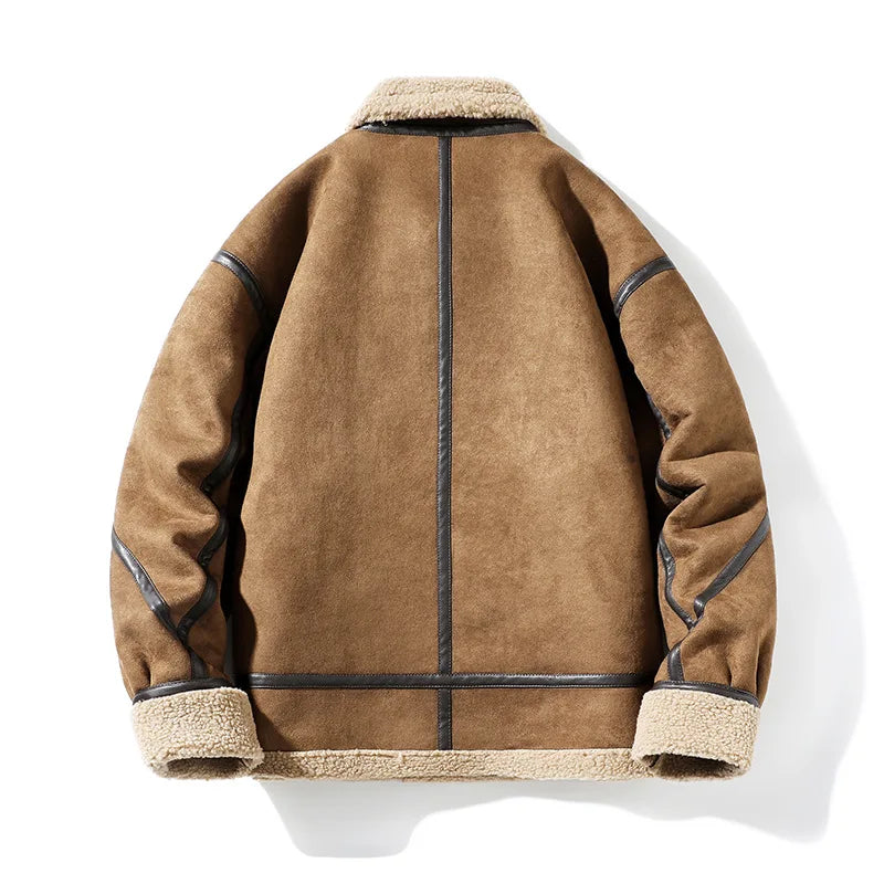 Tomás Men’s Shearling Coat – Plush Lined Suede Finish Jacket