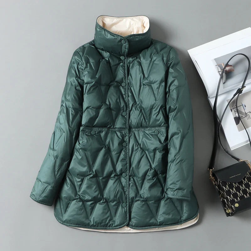 Lorenza Women’s Quilted Down Jacket – Lightweight Insulated Winter Outerwear