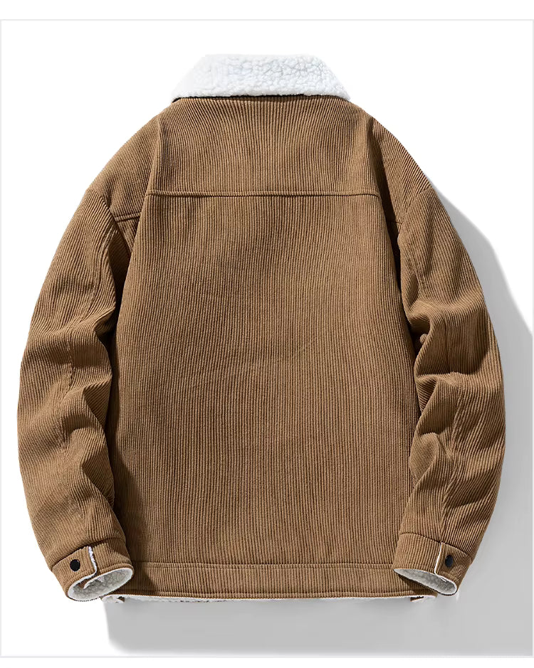 Jayson Men’s Cotton Jacket – Sherpa Lined & Corduroy Finish