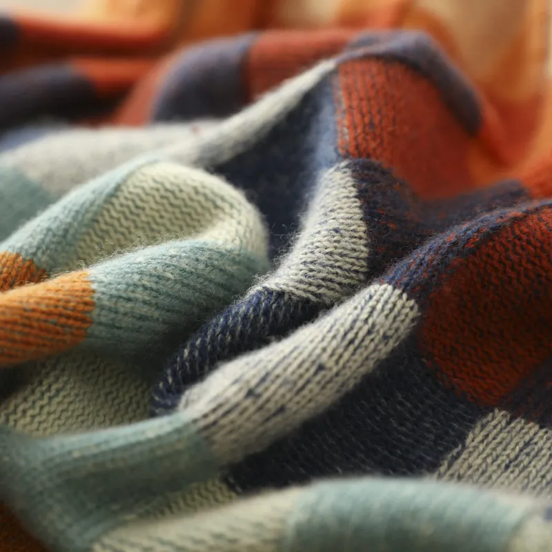 Amélie Women’s Sweater – Turtleneck Pullover with Mélange Patchwork Design