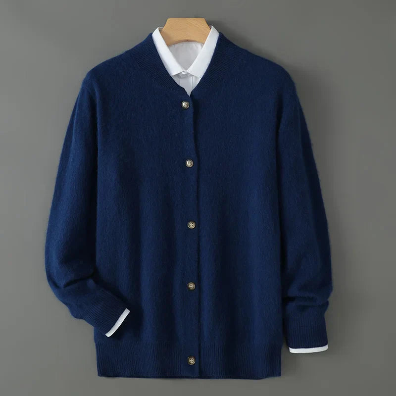 Frostan Men’s Cashmere Cardigan – Lightweight Button-Up Knit