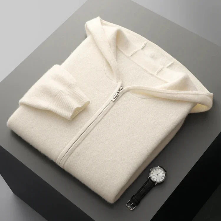 Tobias Men’s Cashmere Hooded Jacket – Lightweight Zip-Up Jacket