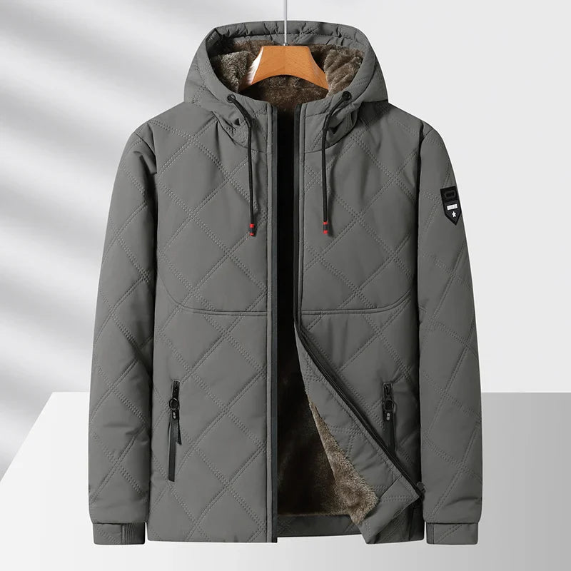 Klyne Men’s Quilted Jacket – Diamond-Quilted Fleece-Lined Winter Jacket
