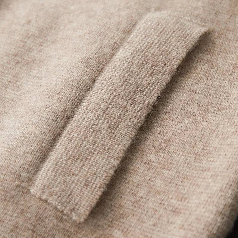 Rodel Men’s Cashmere Cardigan – Zip Front Sweater with Structured Collar