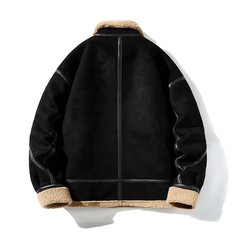 Tomás Men’s Shearling Coat – Plush Lined Suede Finish Jacket
