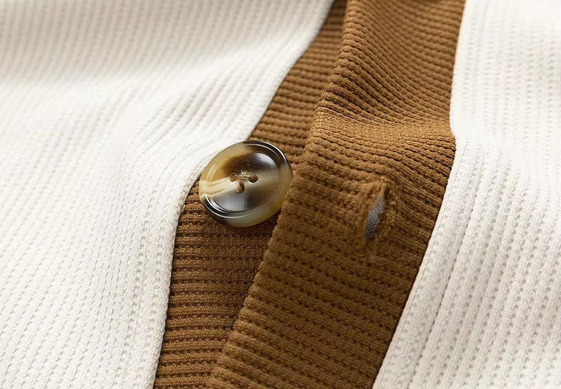 Rolando Men’s Button-Up Cardigan – Lightweight Knit with Handstitched Detail