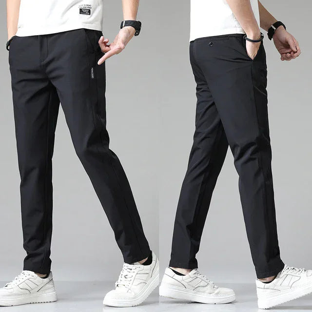 Pablo Men’s Tapered Stretch Pants – Wrinkle-Resistant with Elastic Waist