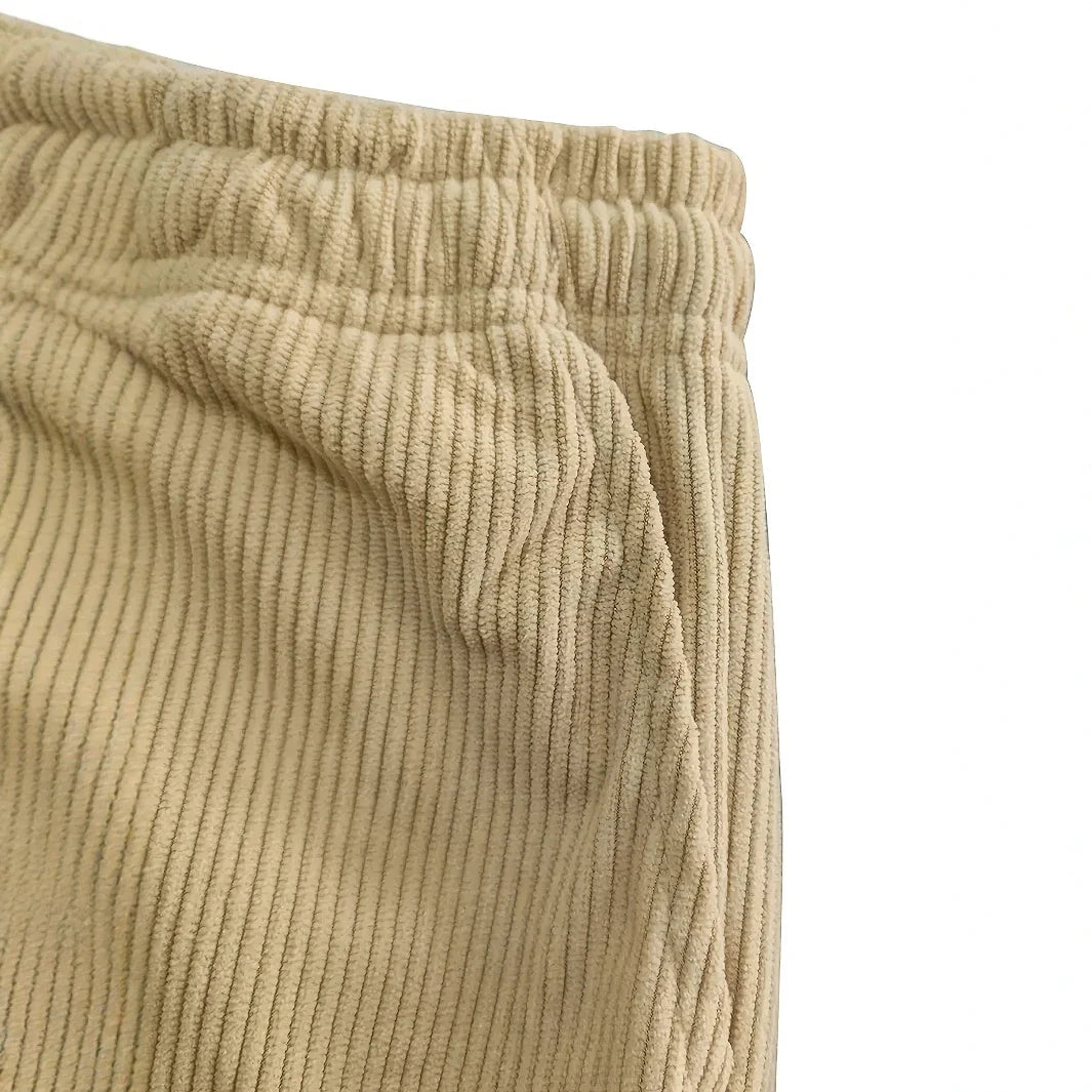 Javier Men’s Corduroy Sweatpants – Plush Stretch with Hand-Stitched Detail