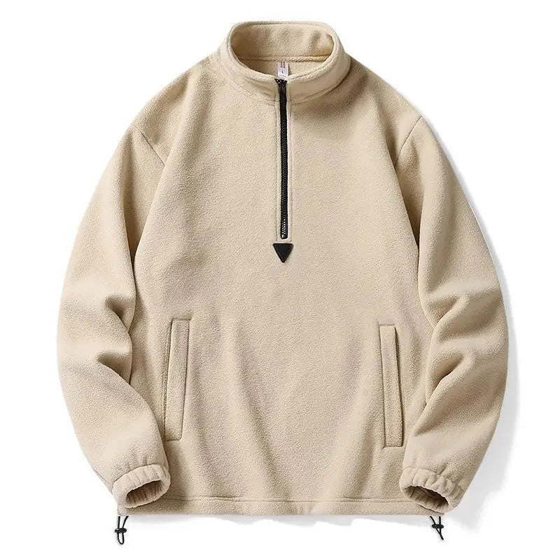 Julian Men’s Quarter Zip Fleece Sweater – Pullover with Kangaroo Pocket & Mock Neck