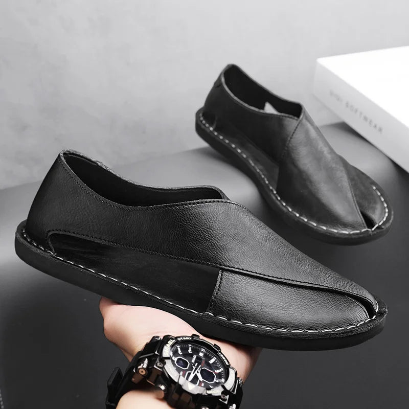 Arnelio Italian Calfskin Crossover Sandals – Premium Leather Summer Wear