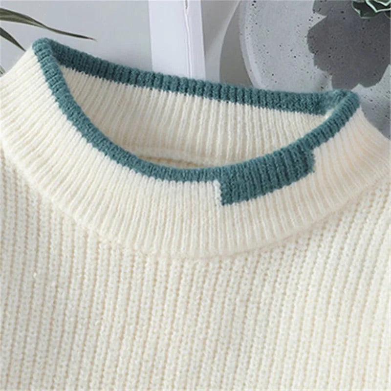 Lorenzo Men’s Patchwork Knit Sweater – Soft Oversized Pullover