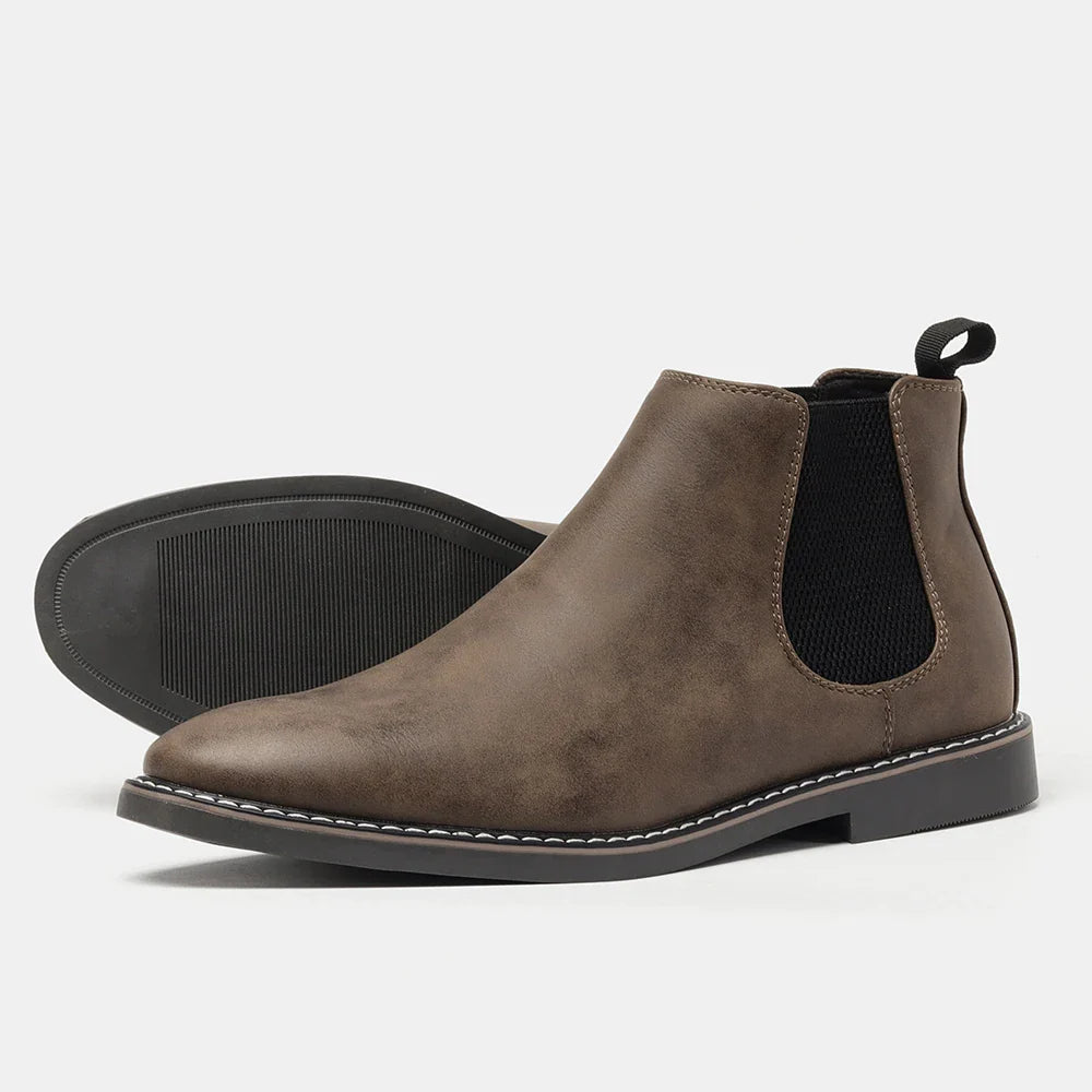 Francesco Men’s Leather Chelsea Boots – Full-Grain Leather with Cushioned Insole