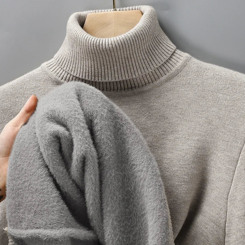 Ricardo Men's Turtleneck Sweater – Merino Wool Soft Ribbed Knit Pullover