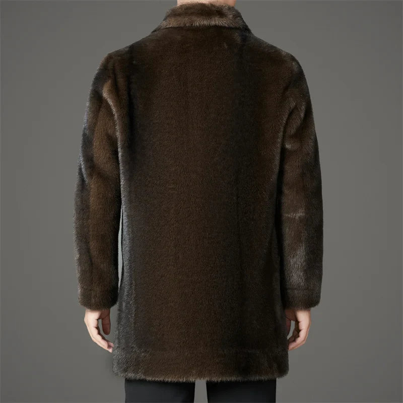 Carlos Men’s Faux Fur Coat – Reversible Luxe Winter Coat