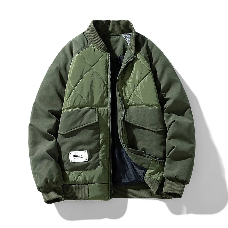 Kingsmere Men’s Quilted Bomber Jacket – Insulated Diamond-Pattern Jacket
