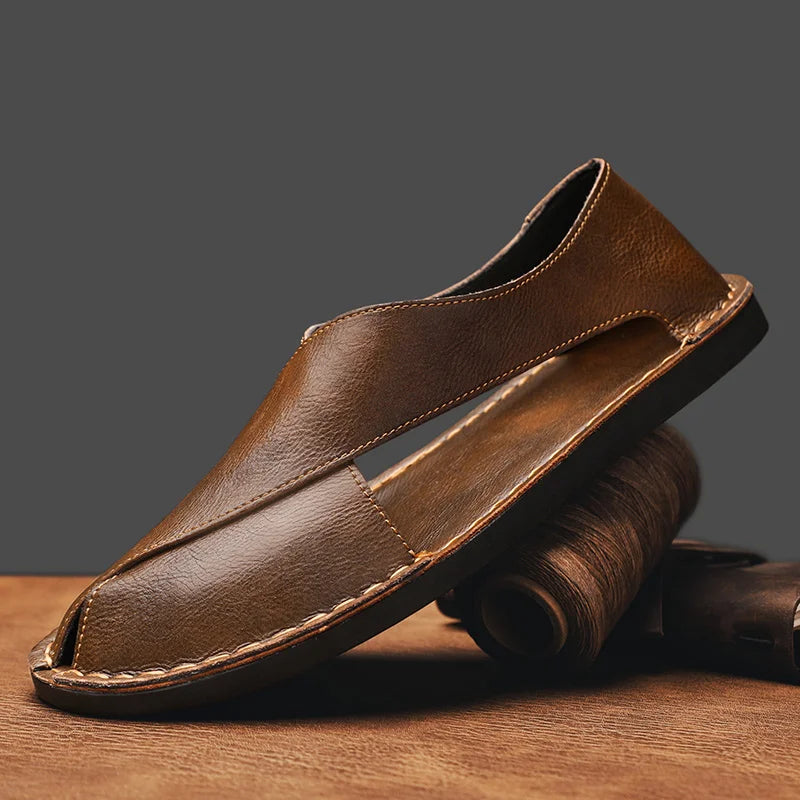 Arnelio Italian Calfskin Crossover Sandals – Premium Leather Summer Wear