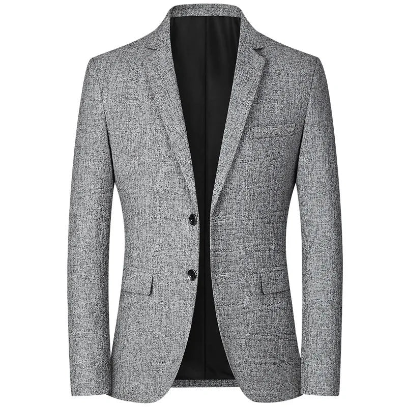 Marzio Men’s Blazer – Textured Tailored Jacket with Two-Button Design