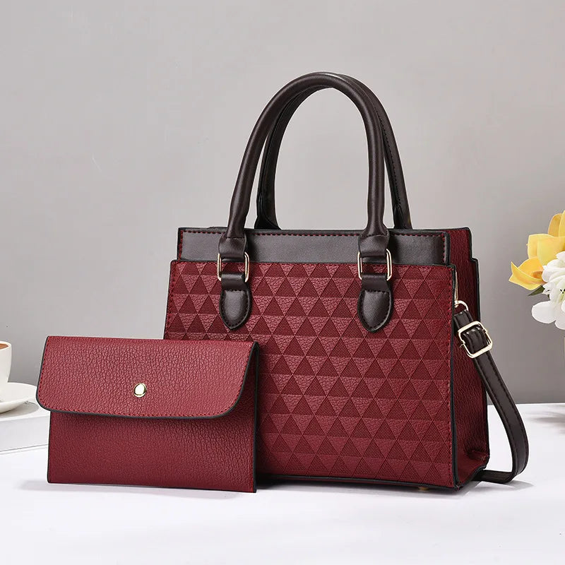 Vittoria Women’s Handbag – Textured Leather Structured Bag with Gold Hardware