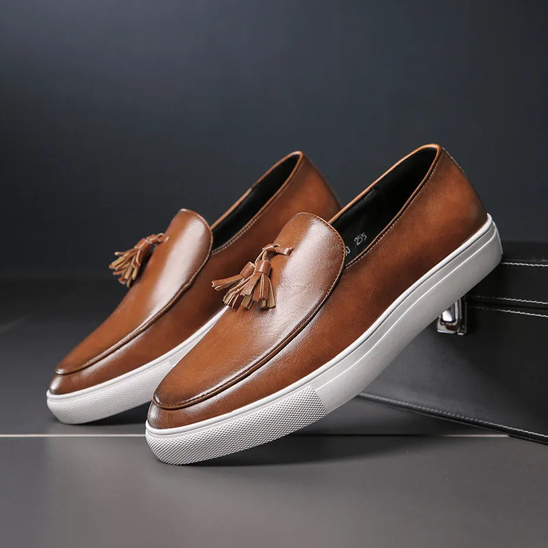 Callum Men’s Tassel Loafers – Classic Slip-On Dress Shoes with Cushioned Comfort