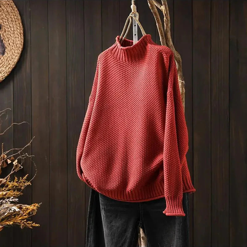 Sabrina Women’s Sweater – Hand-Knit Wool-Blend Relaxed Pullover