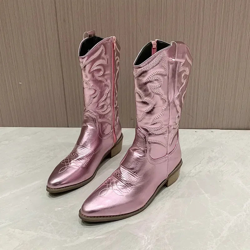 Metallic Cowboy Boots - Western Design